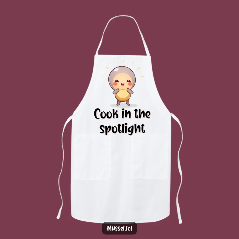 Funny Mussel Chef Apron: Dramatic Pose, Hilarious Kitchen Spotlight Gift