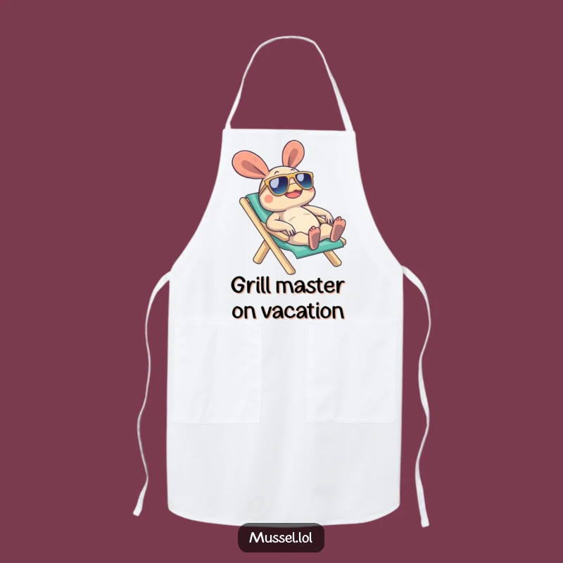 Funny Beach Mussel Apron: Cool Sunglasses Character Kitchen Wear!