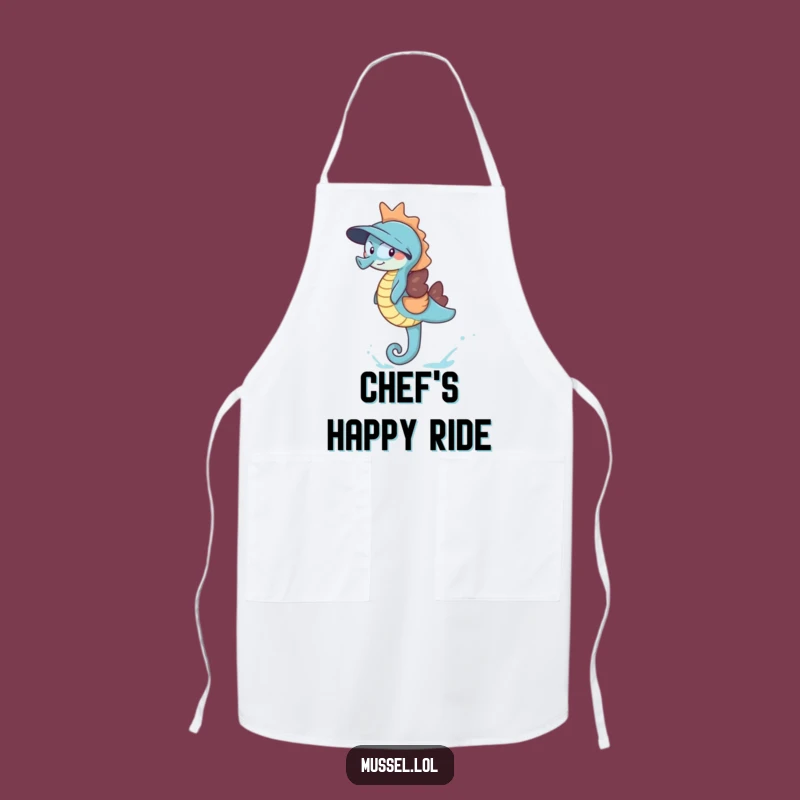 Funny Giggling Mussel Apron: Cook with Seahorse Ride Cheer, Hilarious Gift