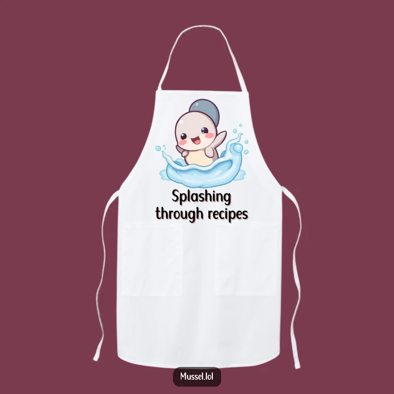 Funny Mussel Wave Splash Apron - Cook with Seaside Cheer
