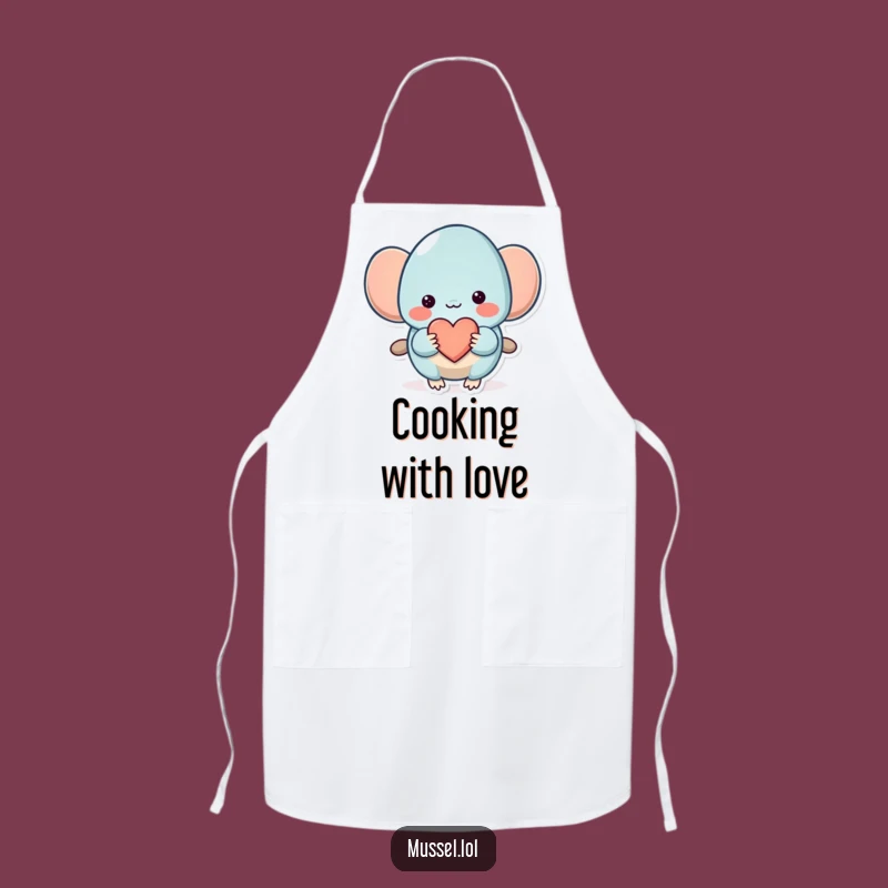 Funny Shy Mussel Heart Apron - Cook with Love and a Hint of Shyness