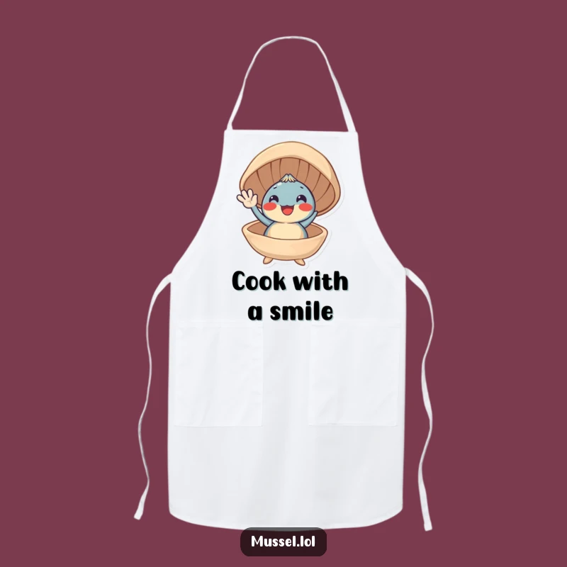 Funny Smiling Mussel Apron: Cook with Coastal Joy and Smiles!