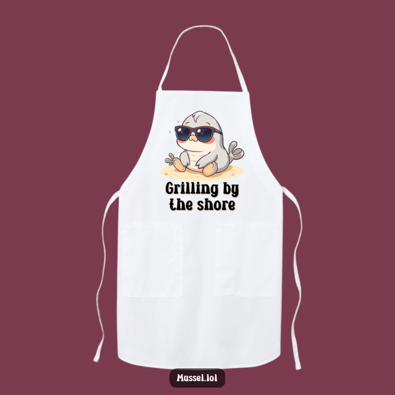 Funny Mussel Beach Sunglasses Apron: Grill Master of the Beach