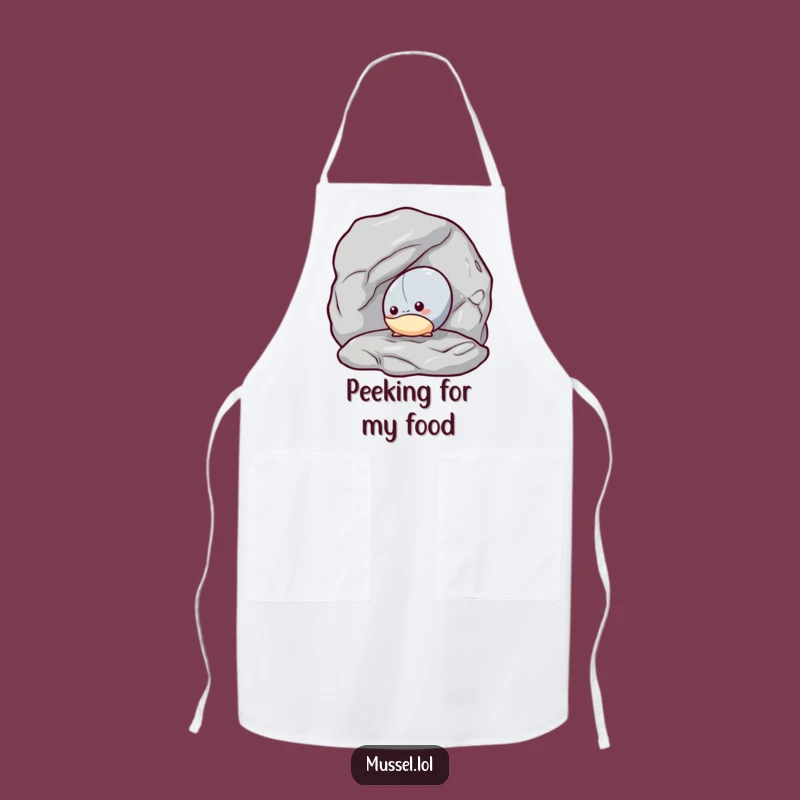 Funny Mussel Kitchen Apron: Shy Chef, Hilarious Humorous Cooking Gift