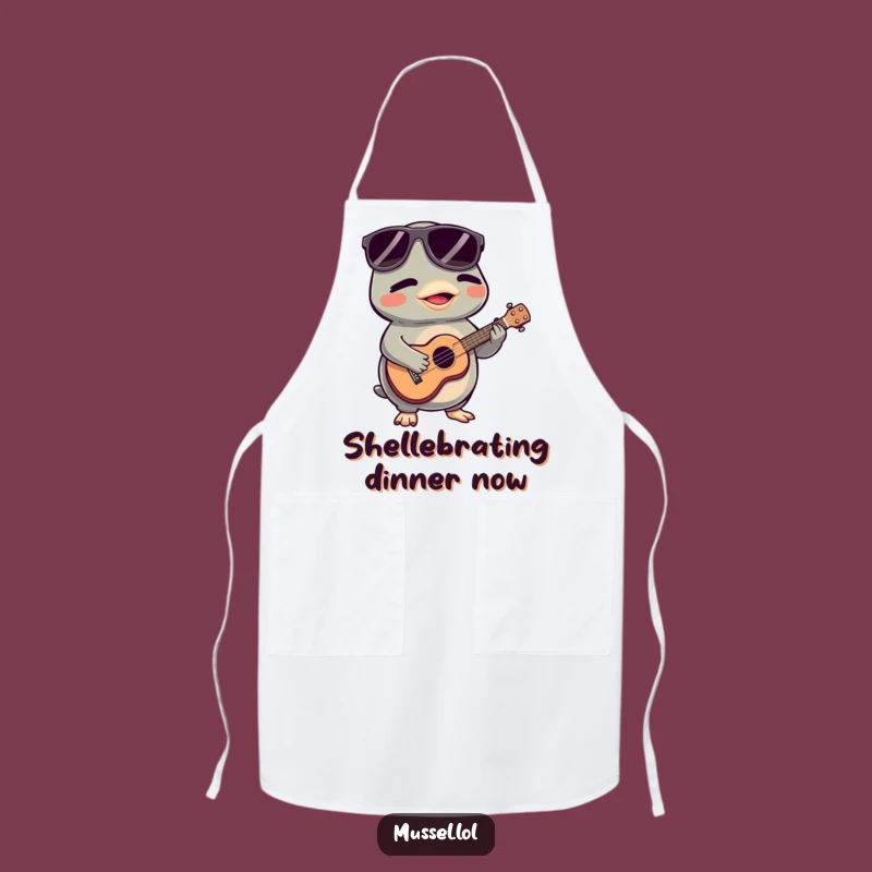 Funny Mussel Ukulele Apron: Chef's Hilarious Musical Kitchen Gift