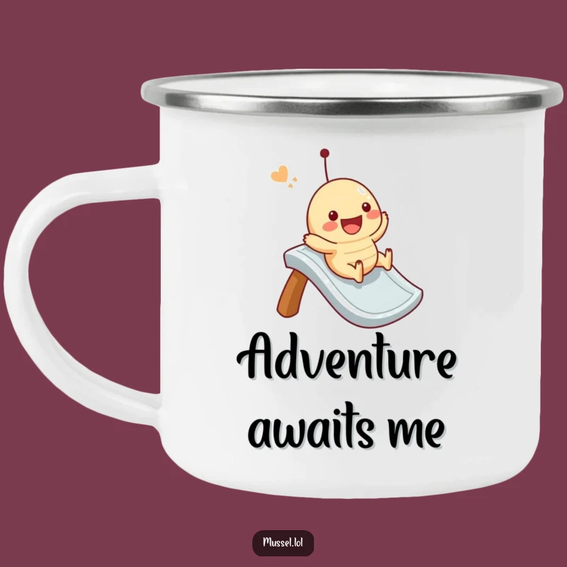 Funny Mussel Slide Camping Mug: Adventure Character Sliding, Durable Humorous Gift!