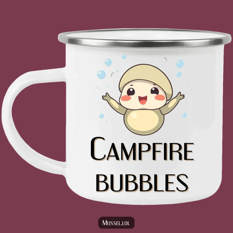 Funny Mussel Camping Mug: Bubbles Celebration Adventure
