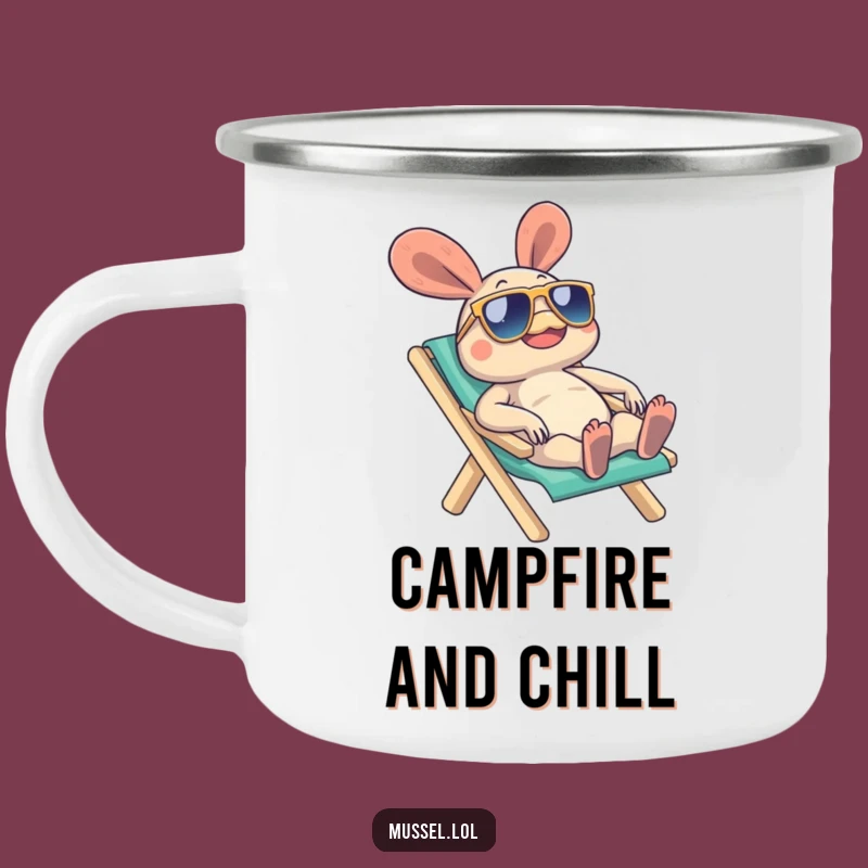 Funny Beach Mussel Camping Mug: Cool Sunglasses Character Drinkware!