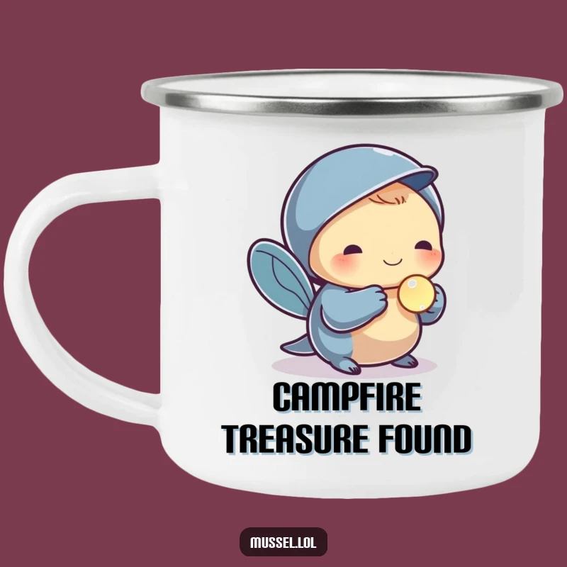 Funny Campfire Mug: Pearl Mussel, Treasured Find, Shiny Pearl, Elegant Outdoor