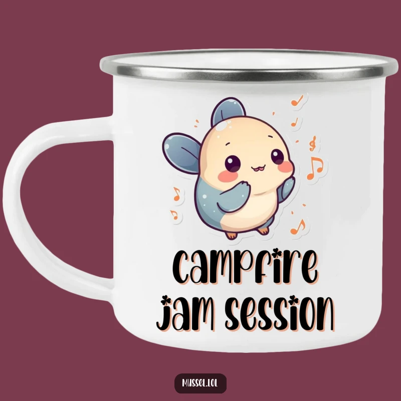 Funny Musical Mussel Camping Mug: Campfire Serenade