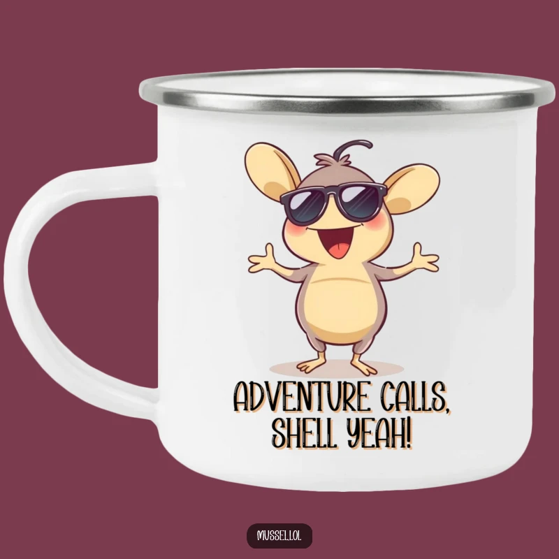 Funny Mussel Dancing Sunglasses Camping Mug - Adventure with Fun Vibes!