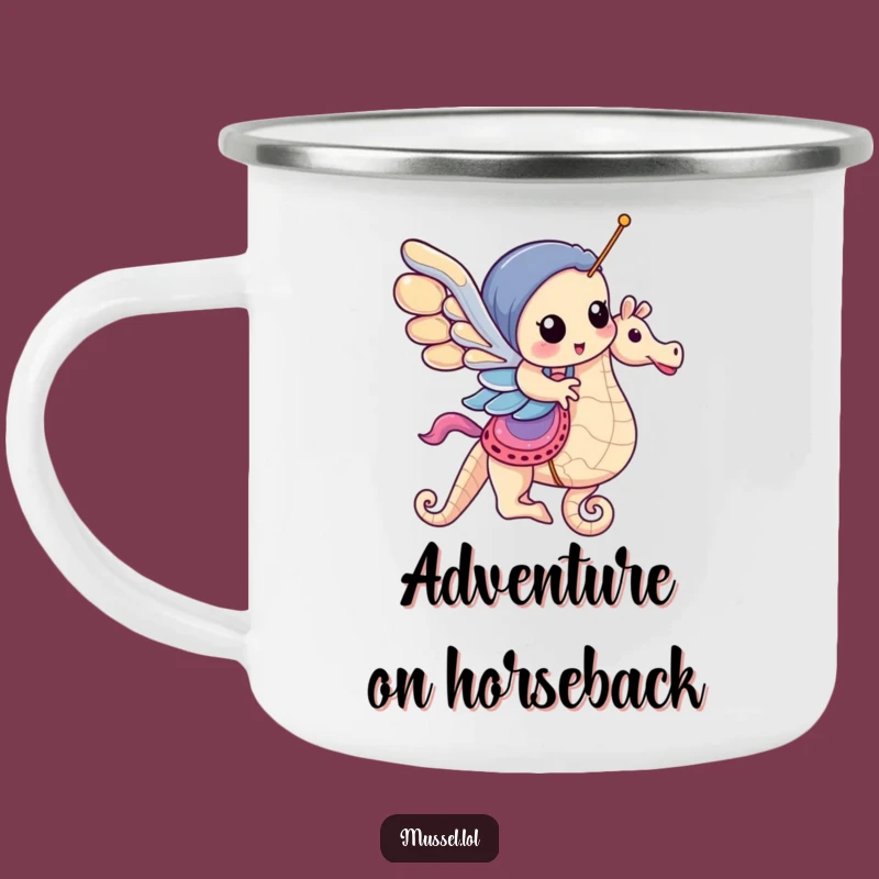 Funny Mussel Seahorse Carousel Camping Mug: Your Whimsical Camp Companion