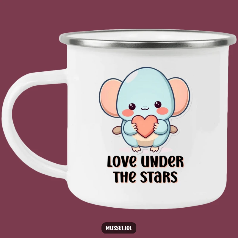 Funny Shy Mussel Heart Camping Mug - Share Love by the Campfire