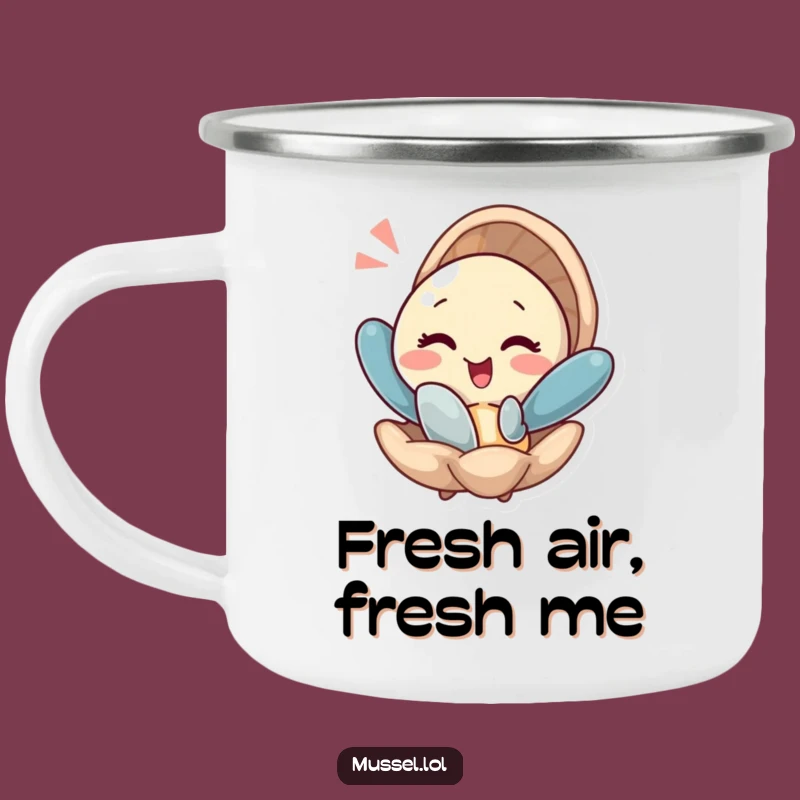 Funny Winking Mussel Camping Mug - Sip with a Smile, Great Funny Gift