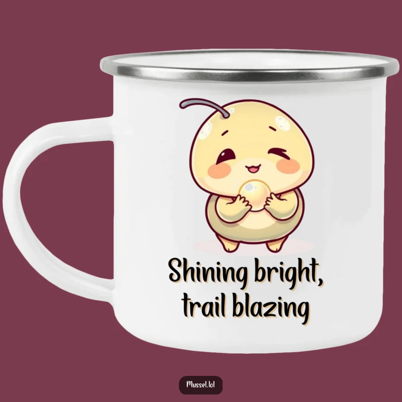 Funny Winking Mussel Pearl Camping Mug - Rugged Humor for Outdoor Adventures