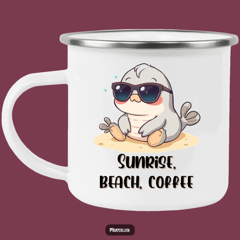 Funny Mussel Beach Sunglasses Camping Mug: Your Cool Camp Companion
