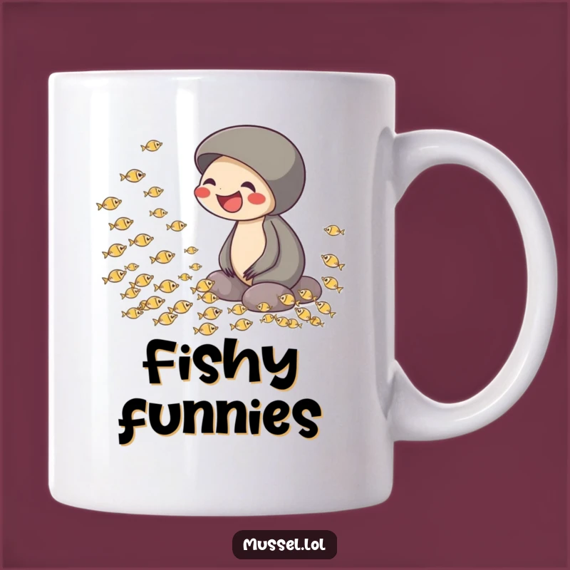 Funny Laughing Mussel Mug - Joyful Fish Watching & Perfect Funny Gift
