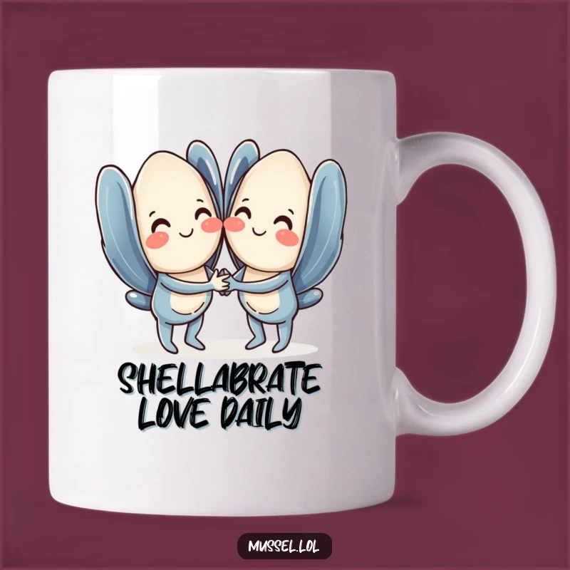 Funny Lovey Dovey Mussels Holding Hands Mug - Perfect Romantic Gift Idea