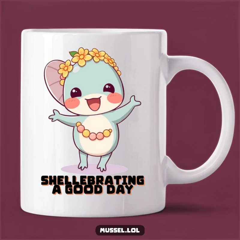 Funny Mussel Lei Dancer Mug: A Joyful Dancing Mussel Funny Gift Idea