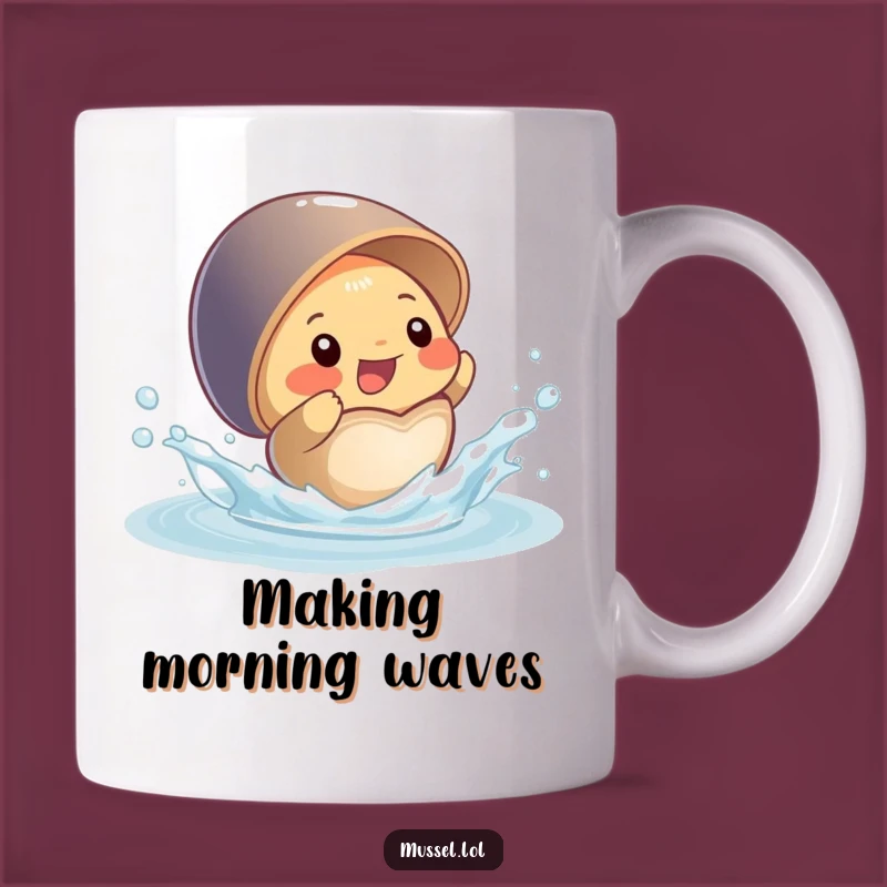 Funny Playful Mussel Mug: Splashing Water Fun Gift Mug