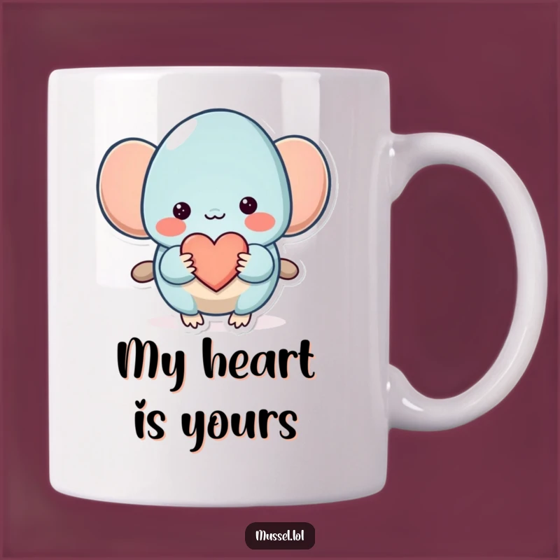 Funny Shy Mussel Heart Mug - Sweet and Humorous Gift for Loved Ones