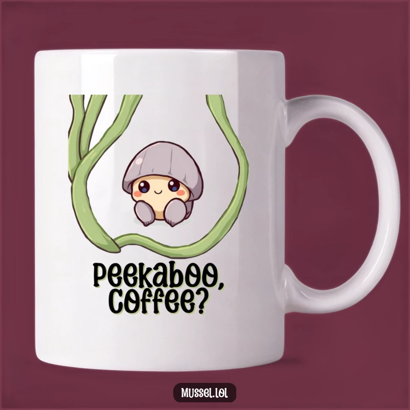 Funny Shy Mussel Mug: Peek-a-Boo From the Ocean Funny Gift!