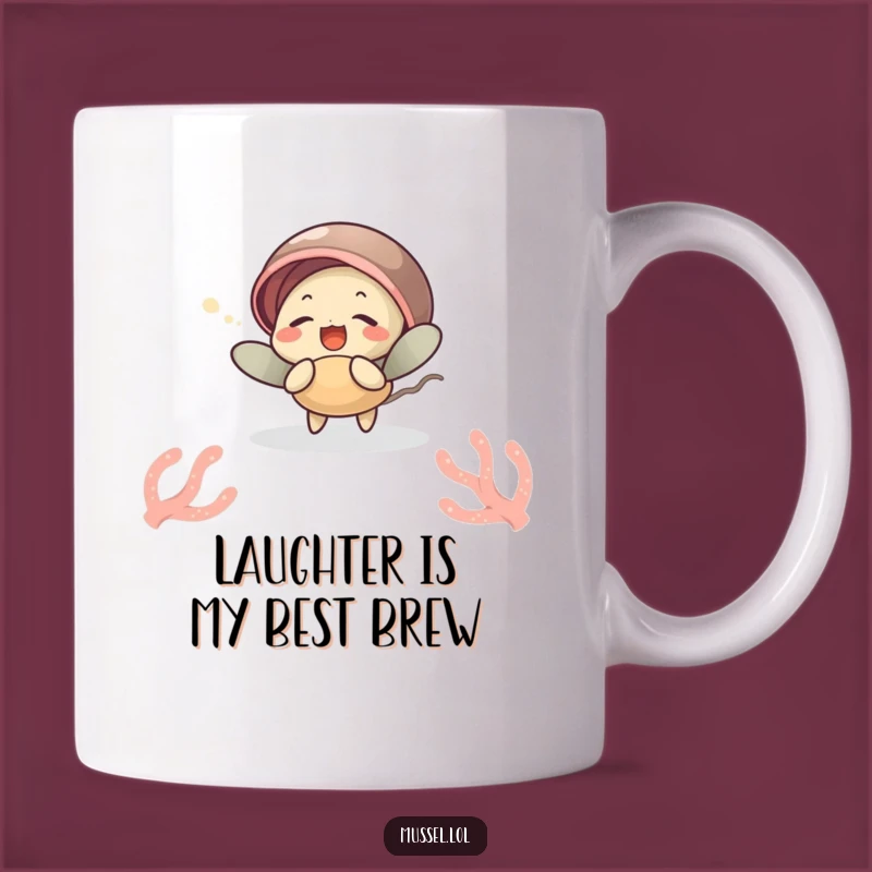 Funny Tickled Mussel Mug: Giggling Character Design, Perfect Ocean Gift