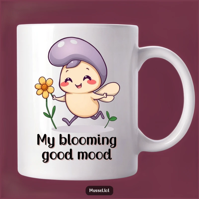 Funny Mussel Flower Mug: Tiny Legs Happy Cartoon Gift