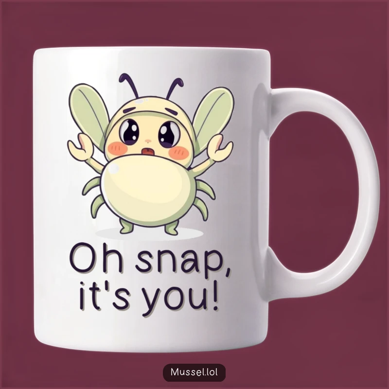 Funny Surprised Mussel Mug: Crab Wave Surprise Gift Mug