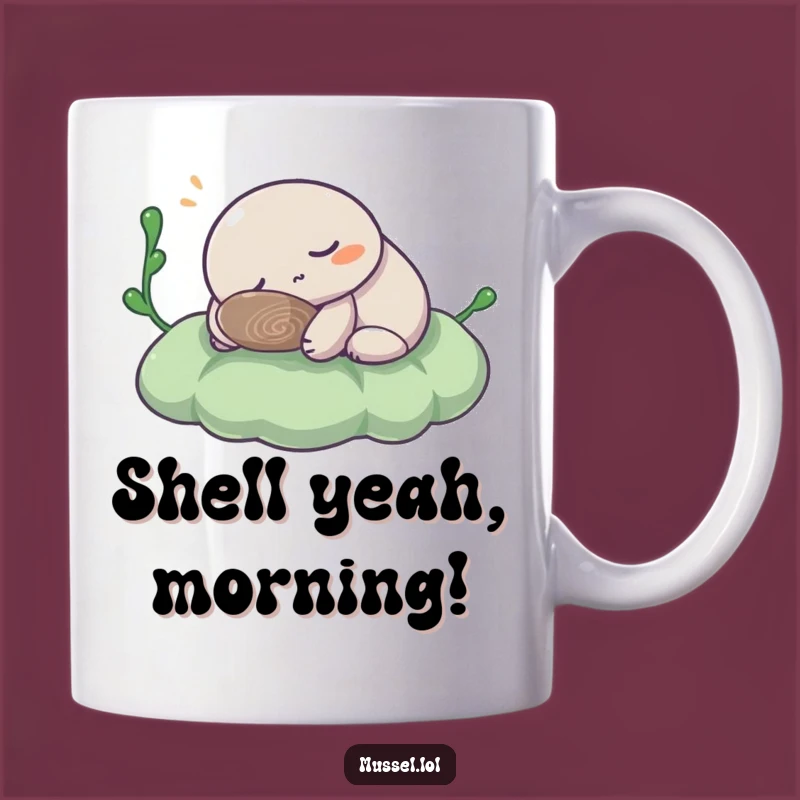 Funny Relaxing Mussel Character Snoozing Mug - Perfect Peaceful Gift