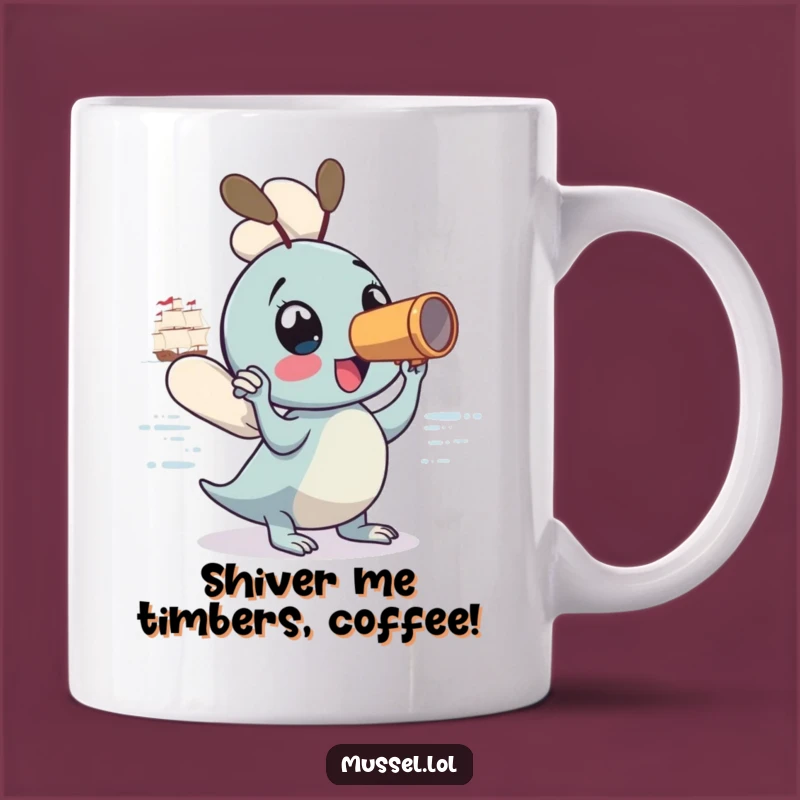 Funny Mussel Spyglass Adventure Mug: A Hilarious Gift for Navigational Enthusiasts