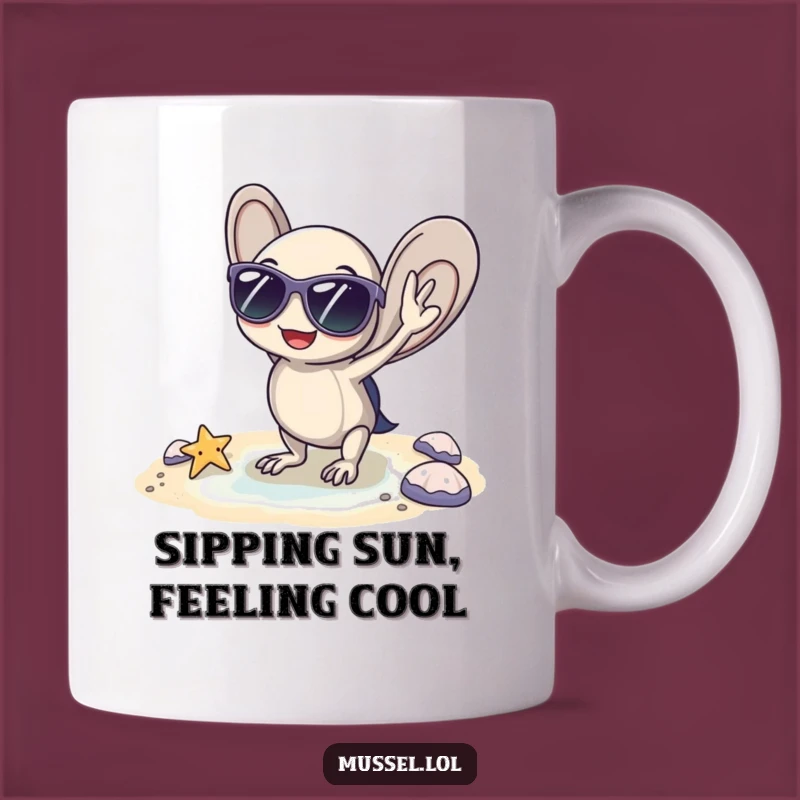 Funny Cool Mussel Mug: Beach Character Design, Perfect Summer Gift