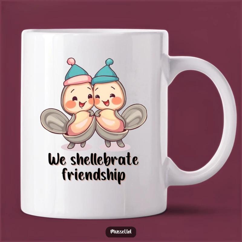Funny Mussel Friends Mug: Playful Shell Bump for Hilarious Sips