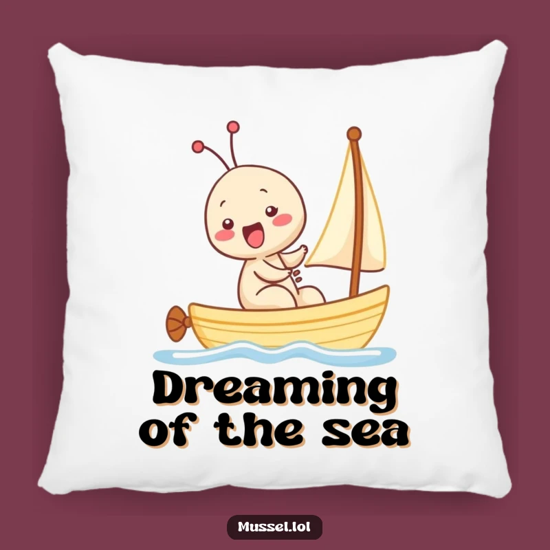 Cozy Funny Kawaii Mussel Giggling Sailboat Pillow: Soft & Hilarious Home Accent