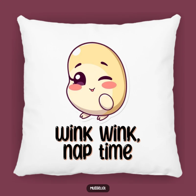 Cozy Funny Winking Mussel Pillow: Playful Character, Cheeky Wink, Soft Gift