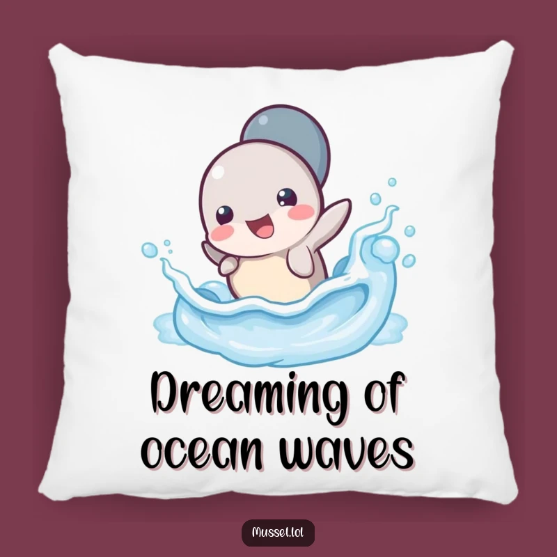 Funny Mussel Wave Splash Pillow - Cozy Fun, Playful Accent