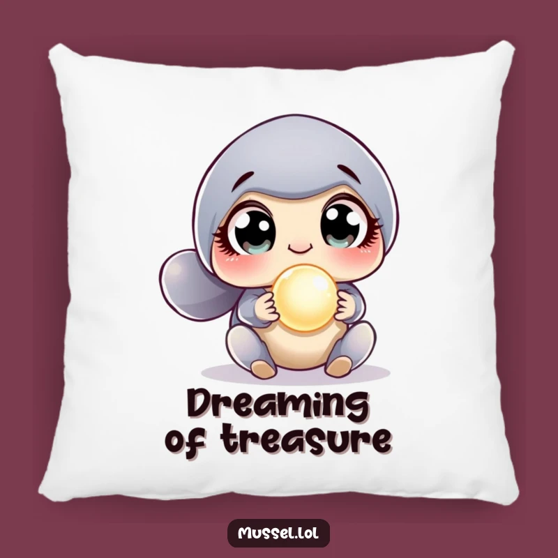 Funny Surprised Mussel Pillow: Cozy Pearl Discovery Accent, Hilarious Home Gift