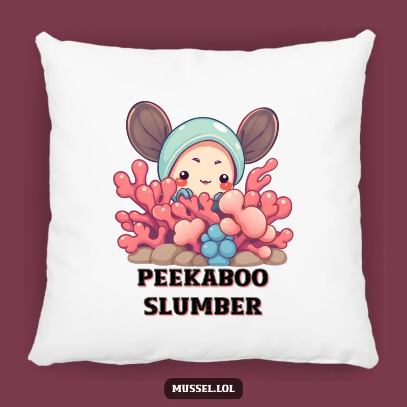 Funny Curious Mussel Pillow: Cozy Hideaway with Ocean Humor