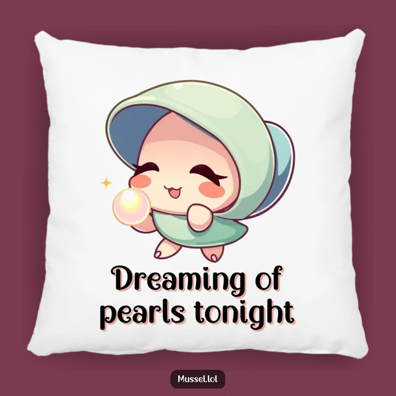 Funny Mussel Pearl Wink Pillow - Cozy Cushion, Hilarious Accent
