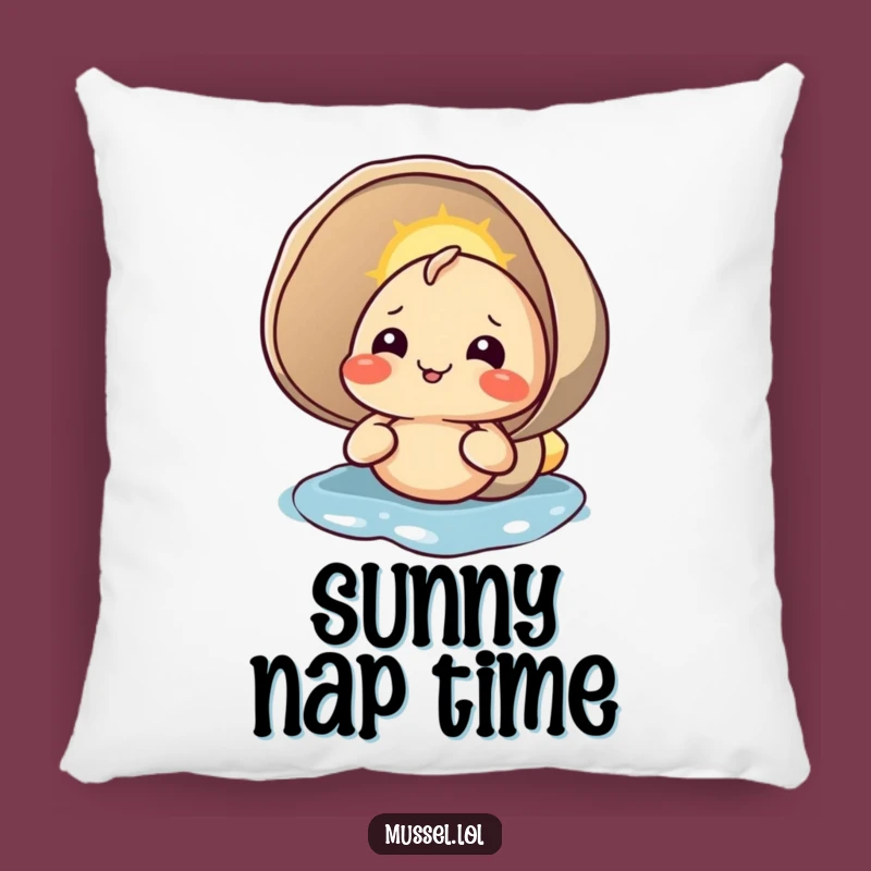 Funny Mussel Pillow: Sunbathing Shell Cushion