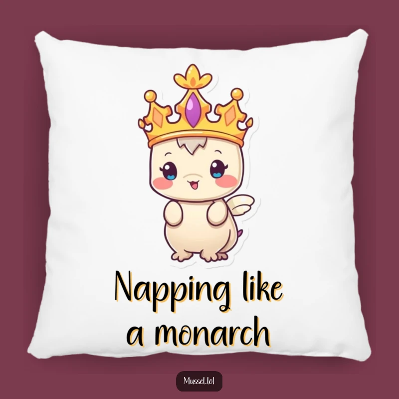 Funny Regal Mussel Crown Pillow - Royal Comfort and Hilarious Decor