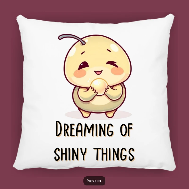Funny Winking Mussel Pearl Pillow - Soft Comfort with a Hilarious Touch
