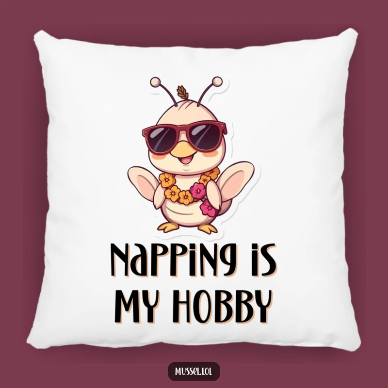 Cozy Funny Kawaii Mussel Sunglasses Lei Pillow: Soft & Hilarious Relaxation