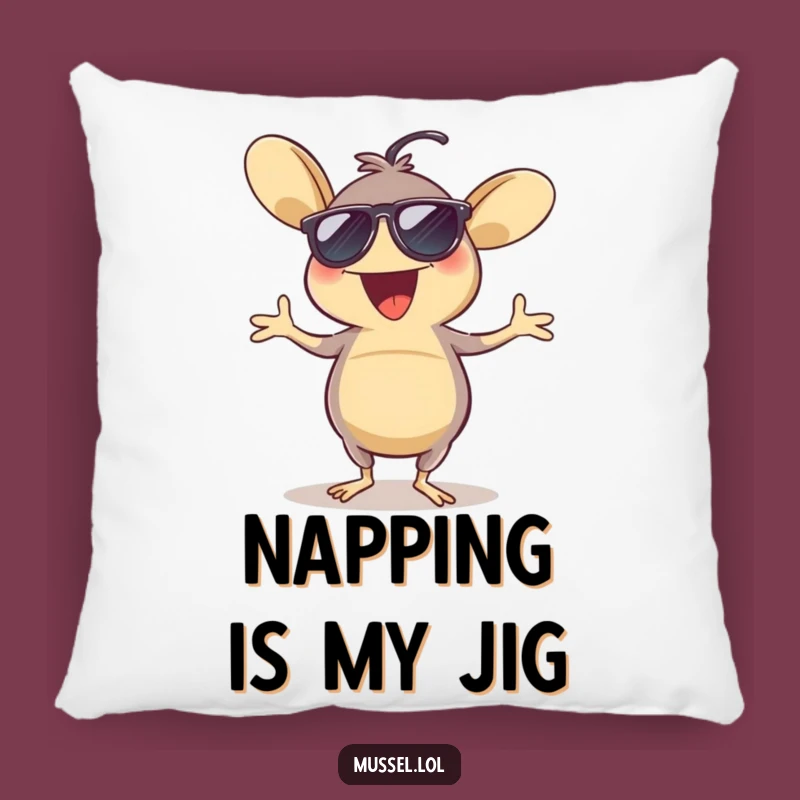 Funny Mussel Dancing Sunglasses Pillow - Cozy Up with Party Fun!