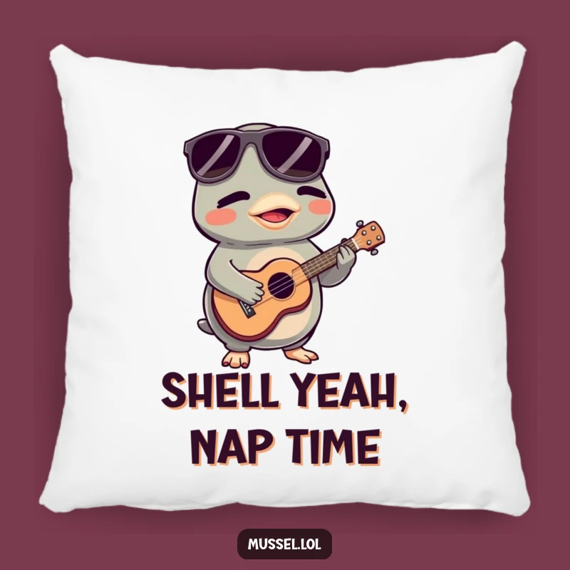 Funny Mussel Ukulele Pillow: Comfy & Hilarious Home Decor Gift