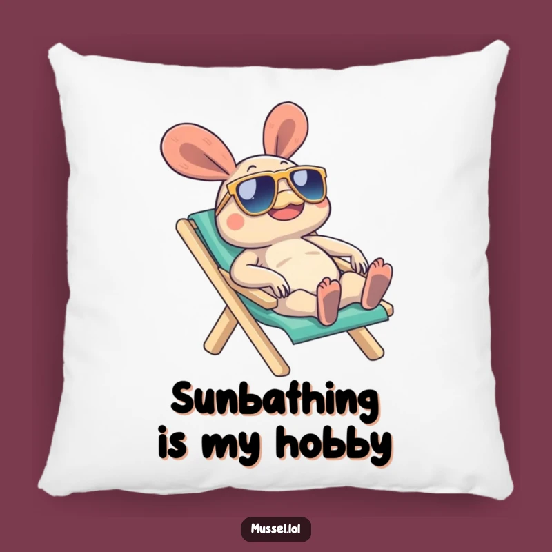 Funny Beach Mussel Pillow: Cozy & Cool Sunglasses Character Accent!