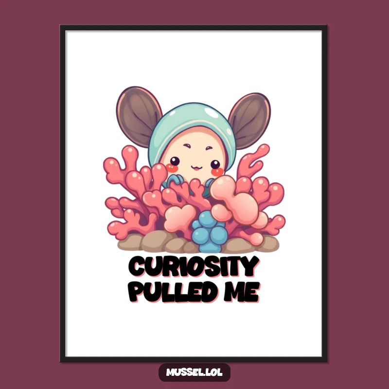 Funny Curious Mussel Digital Art: Peek-a-Boo Character Download