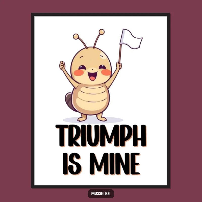 Funny Mussel Celebration Digital Art: Instant Joyful Flag Waving Download Gift