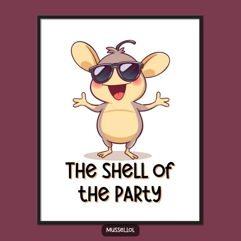 Funny Mussel Dancing Sunglasses Digital Art - Instant Download for Party Decor!