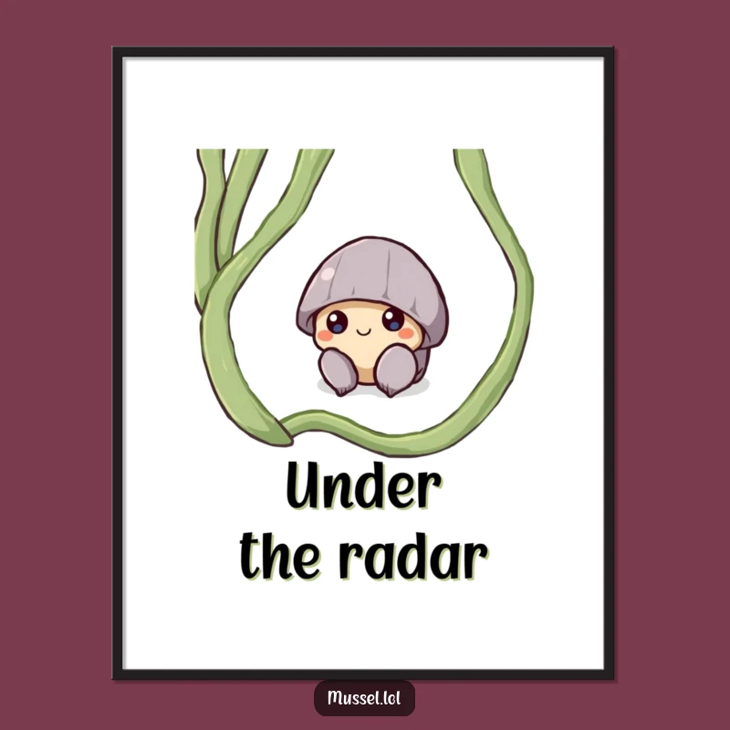 Funny Shy Mussel Digital Art: Delicate Undersea Decor!